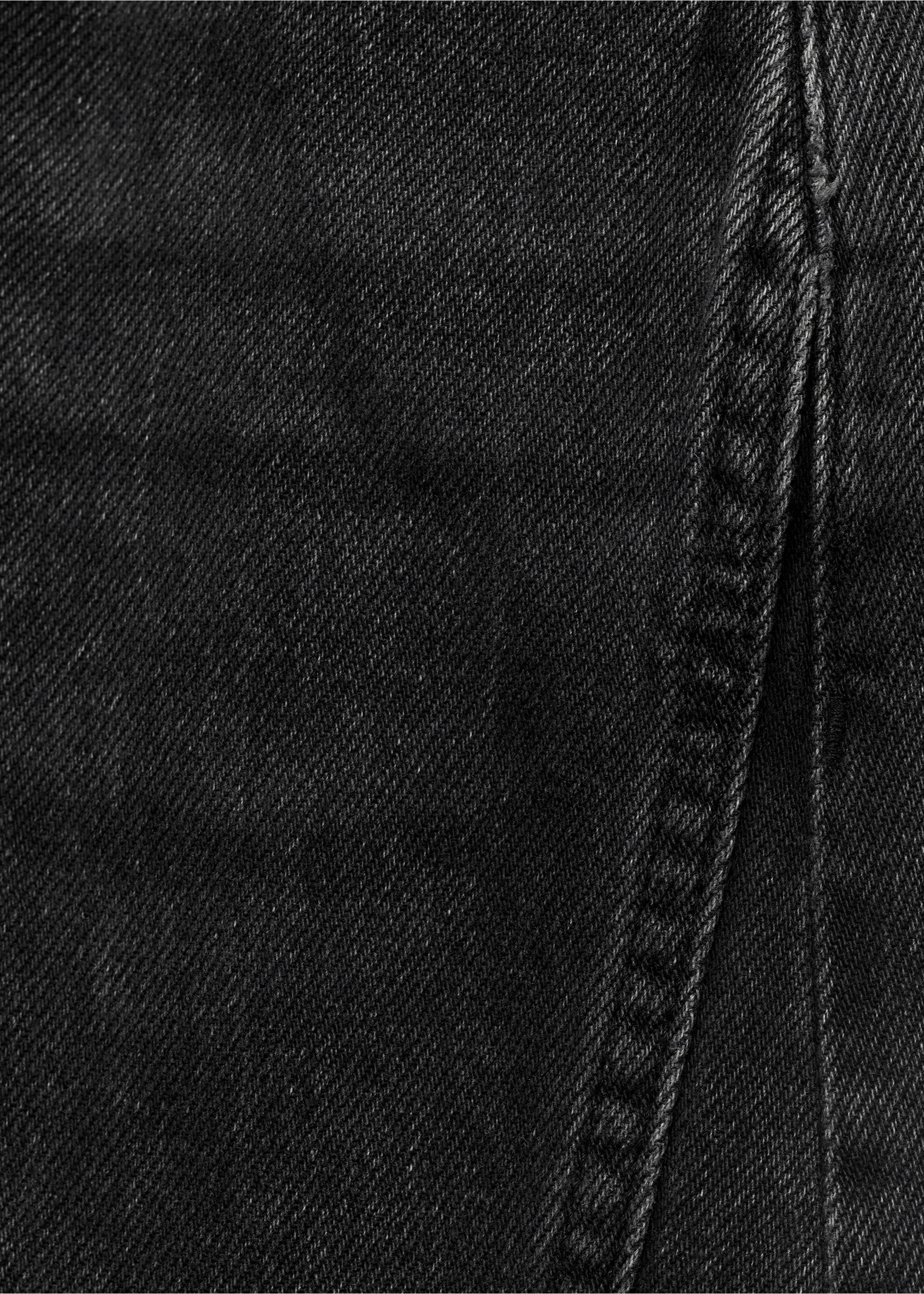 Wide leg jeans with seam detail - Details of the article 0, Black denim. Ref: 17001222-00.