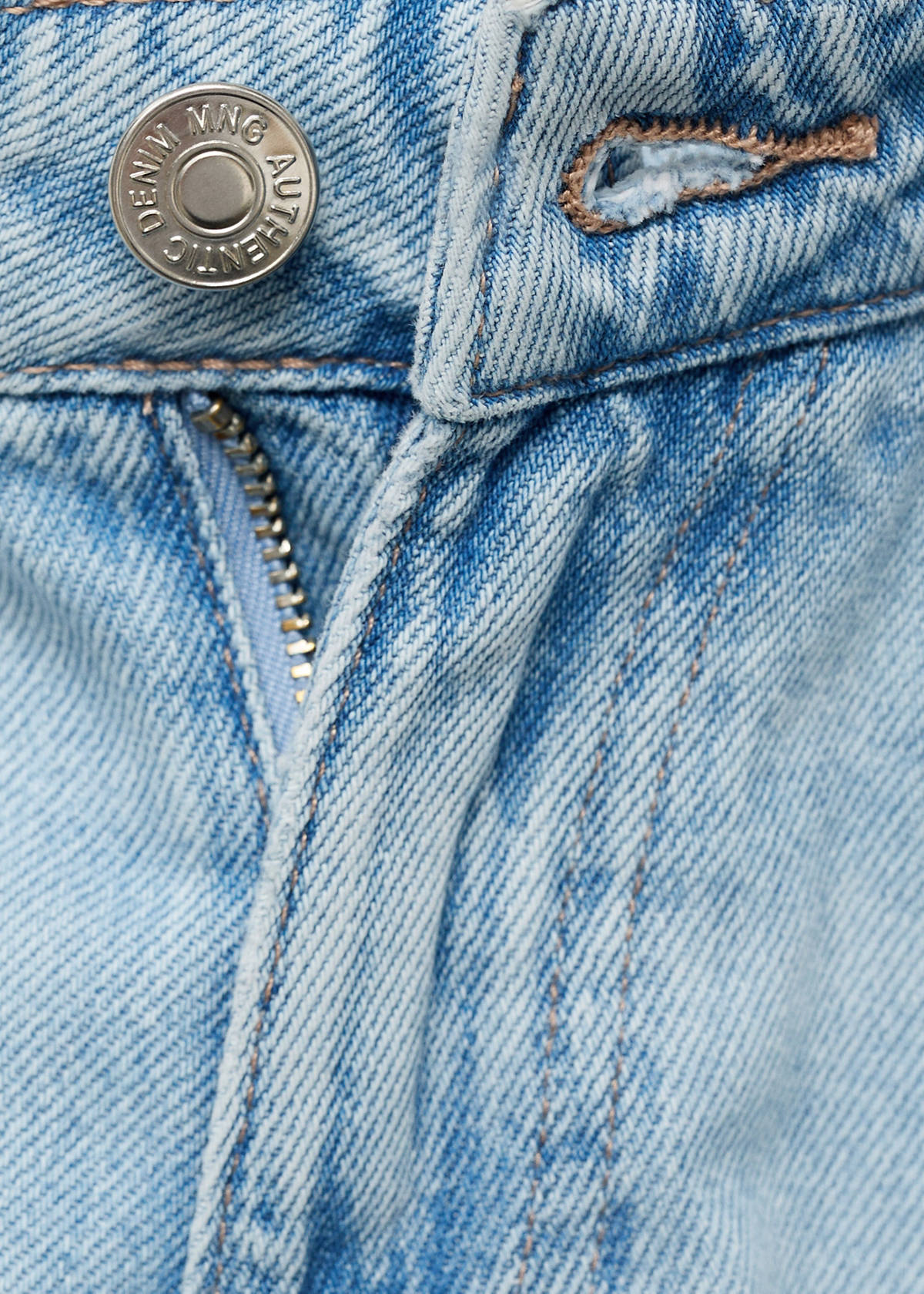 Wide leg jeans with seam detail — Light Blue