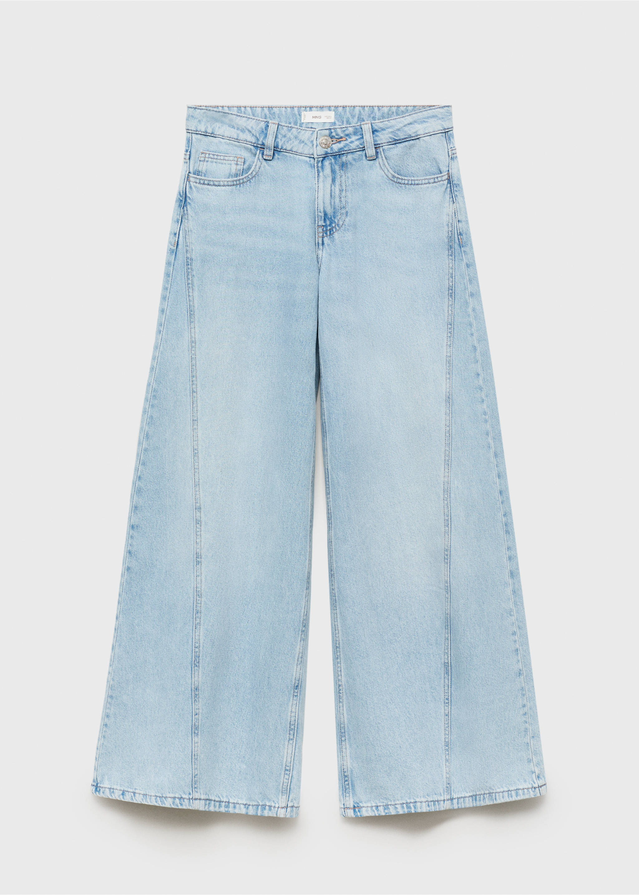 Wide leg jeans with seam detail - Article without model, Light Blue. Ref: 17001223-00.