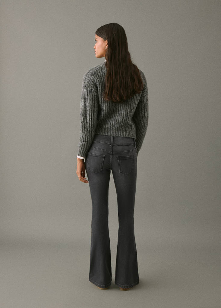 Low-waist flared jeans — Black denim