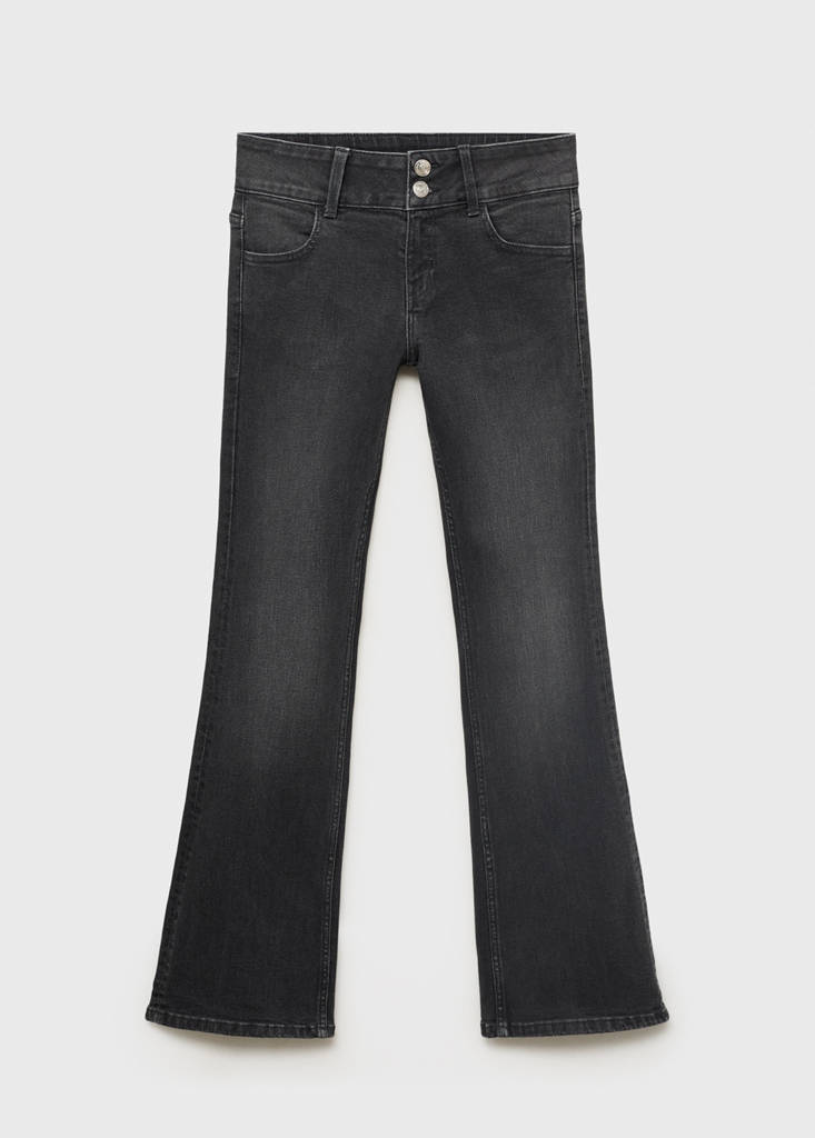 Low-waist flared jeans — Black denim