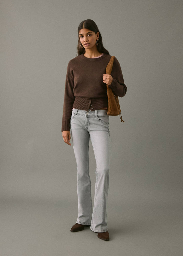 Low-waist flared jeans — Denim Grey