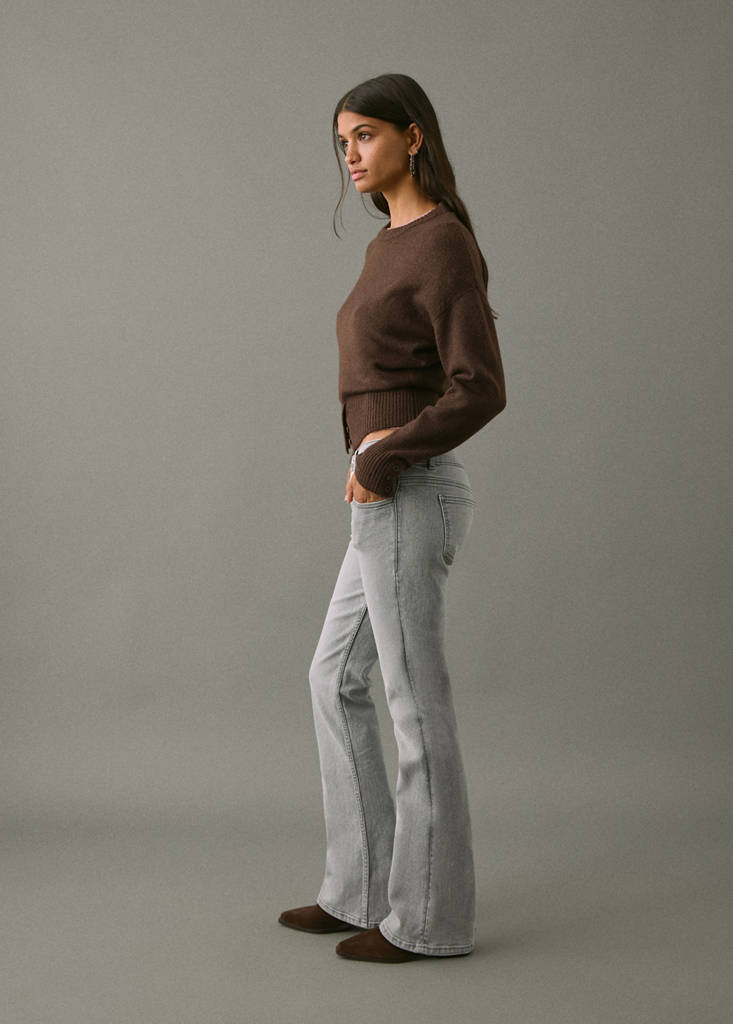 Low-waist flared jeans — Denim Grey