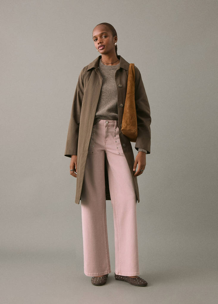 Studded culotte jeans — Pastel Pink
