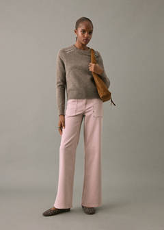 Studded culotte jeans — Pastel Pink 2