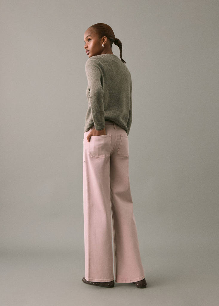 Studded culotte jeans — Pastel Pink