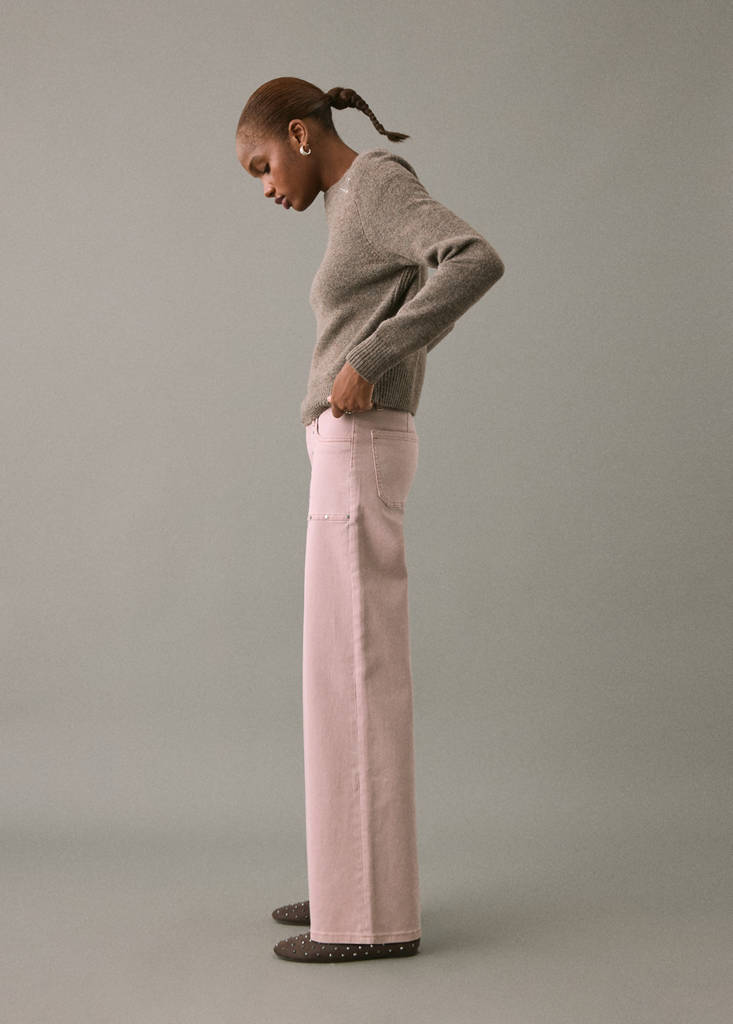 Studded culotte jeans — Pastel Pink