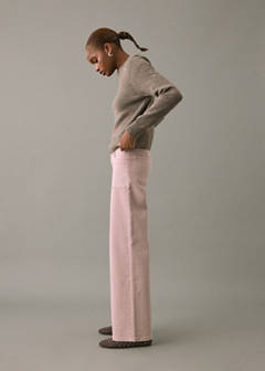 Studded culotte jeans — Pastel Pink 6