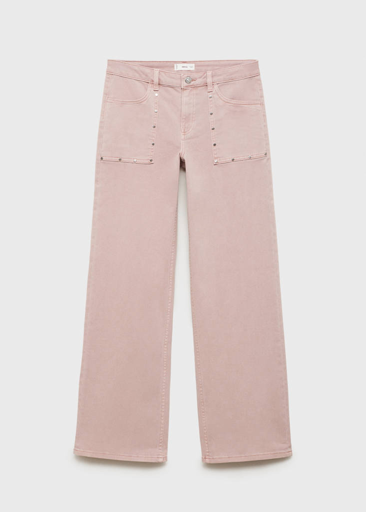 Studded culotte jeans — Pastel Pink