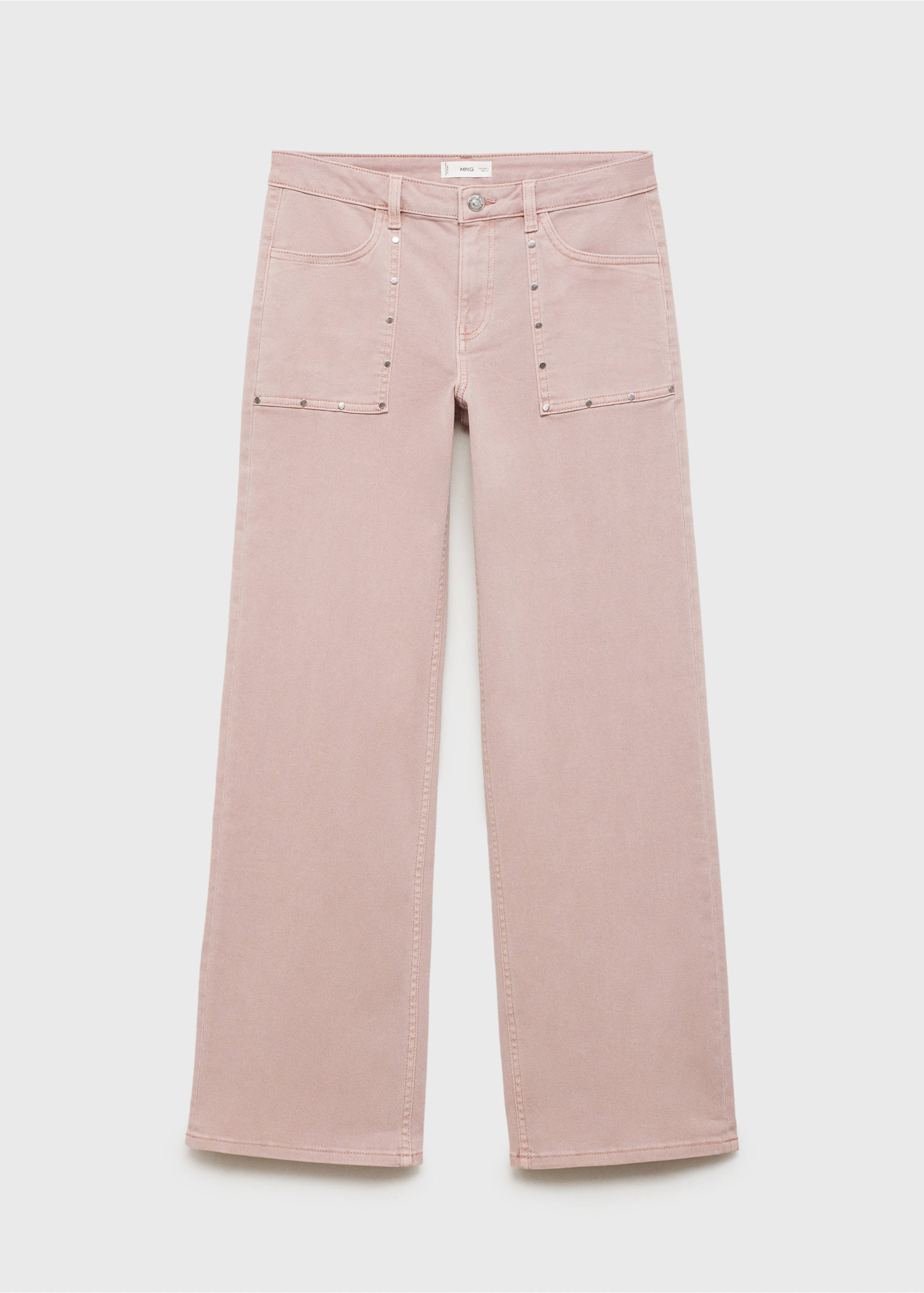 Jean style jupe-culotte clouté - Article sans modèle, Rose pastel. Ref: 17001228-00.