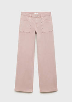 Studded culotte jeans — Pastel Pink 4