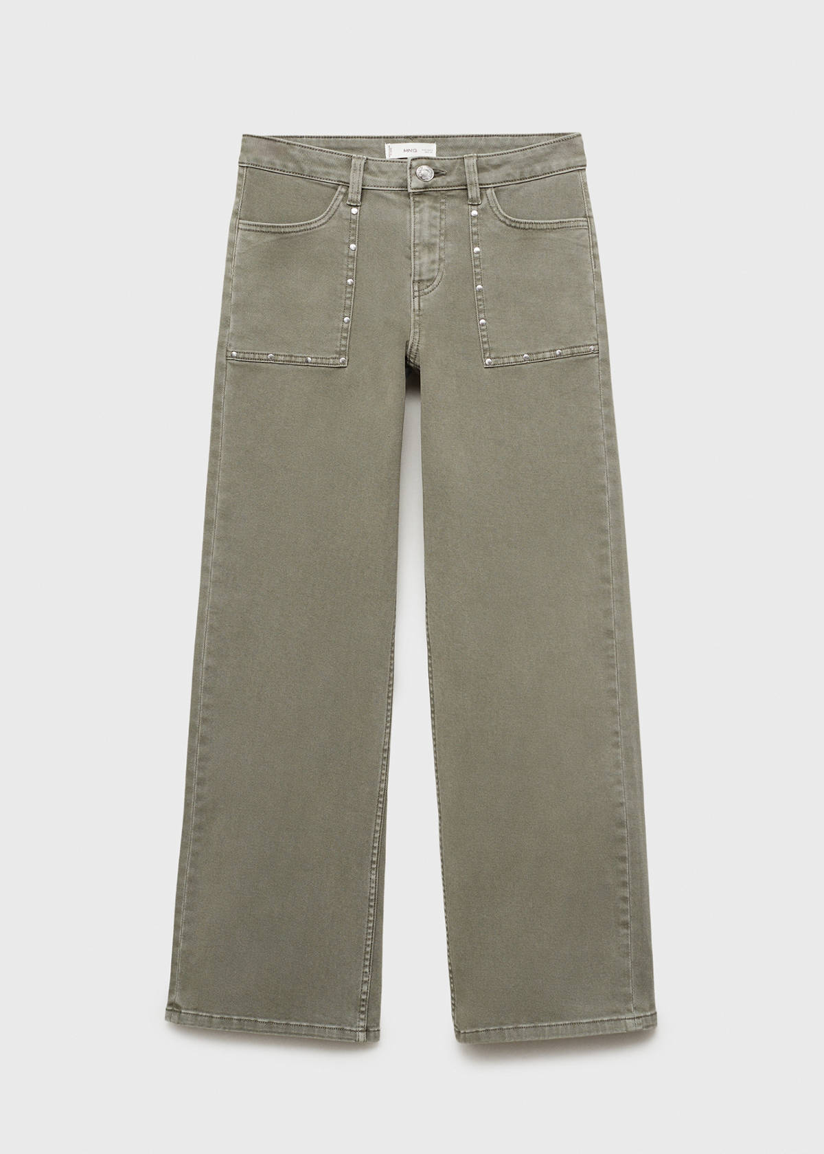 Studded culotte jeans — Pastel Green