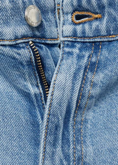 Wide leg pleated jeans — Medium Blue 9
