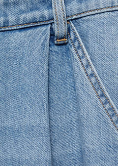 Wide leg pleated jeans — Medium Blue 10