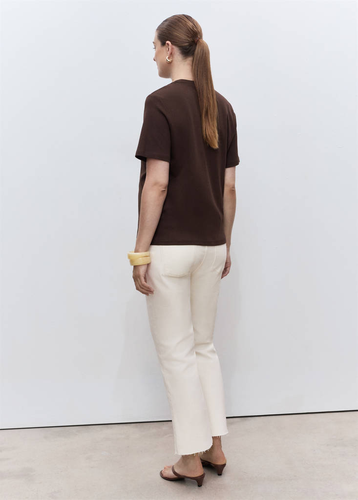 Maternity flared cropped jeans — Off White