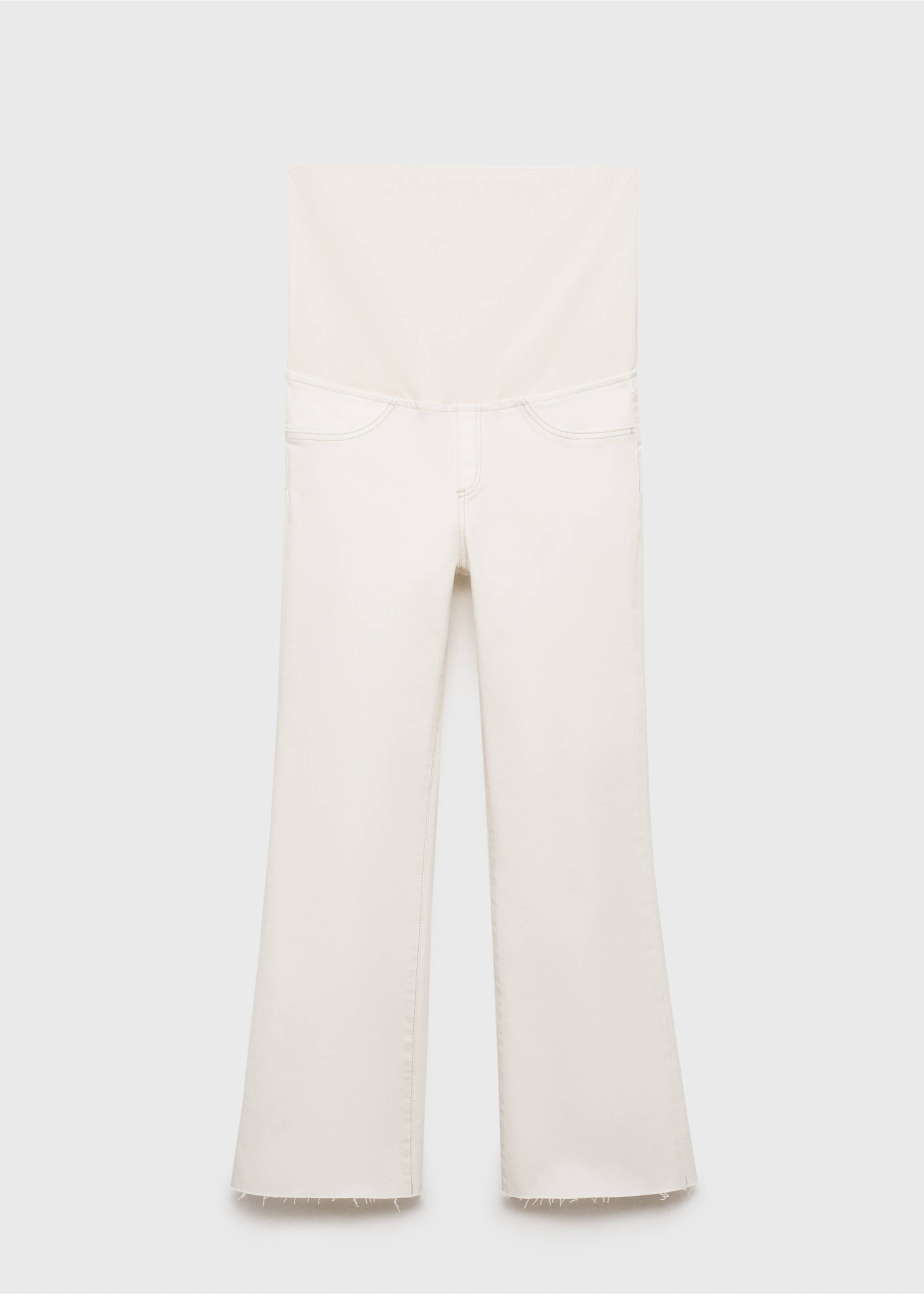 Jean de grossesse flare crop - Article sans modèle, Blanc cassé. Ref: 17001234-00.