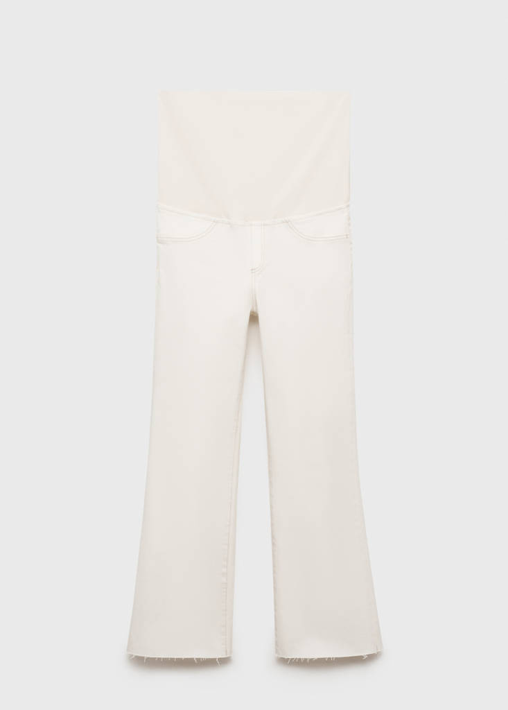 Maternity flared cropped jeans — Off White