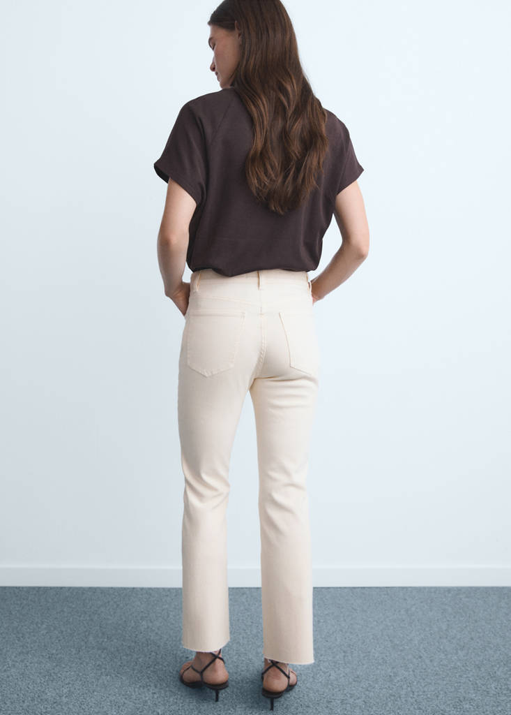 Sienna flared cropped jeans — Ecru