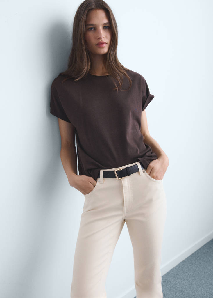 Sienna flared cropped jeans — Ecru