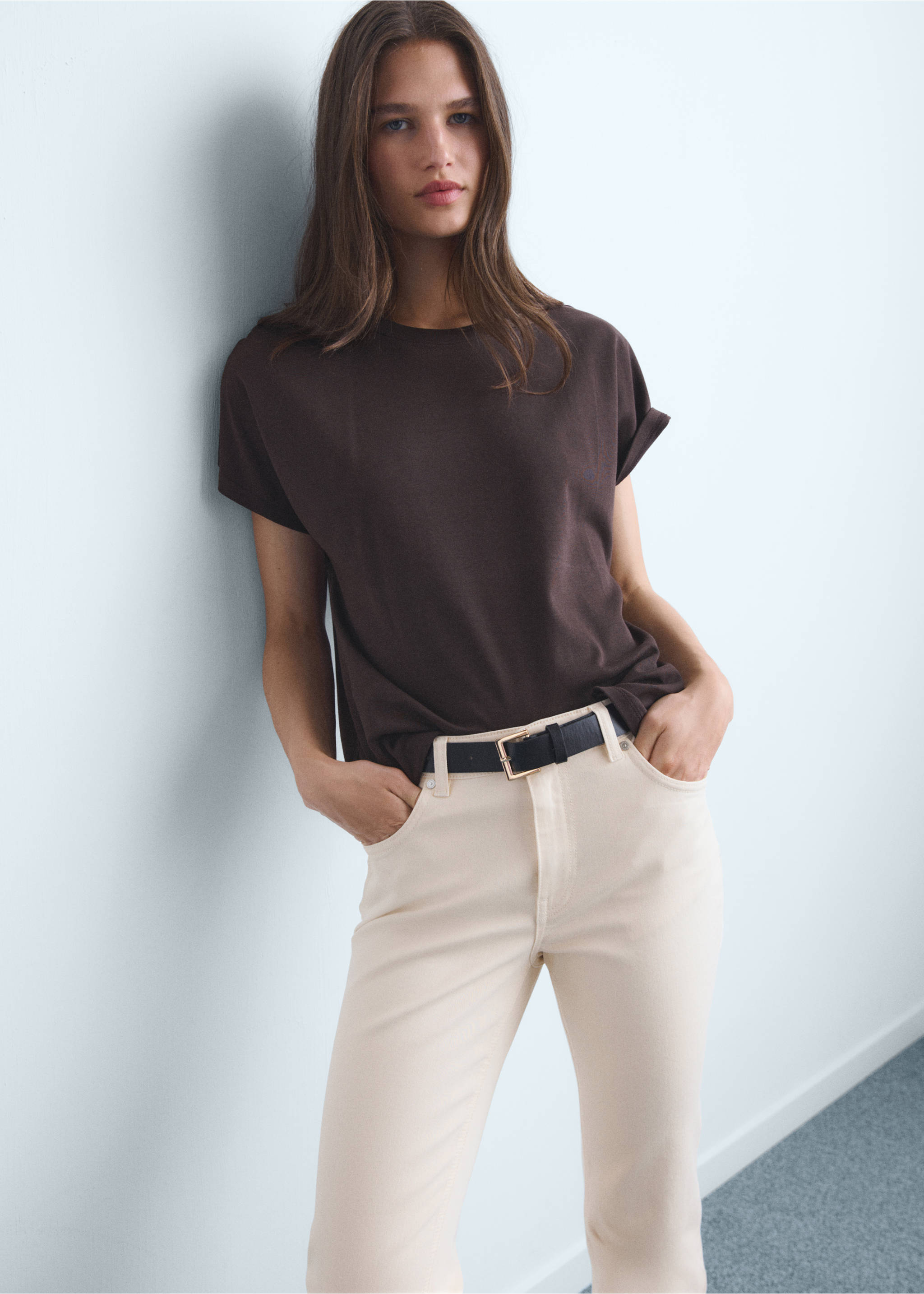 Jean Sienna flare crop - Détail de l'article 1, Écru. Ref: 17001235-00.