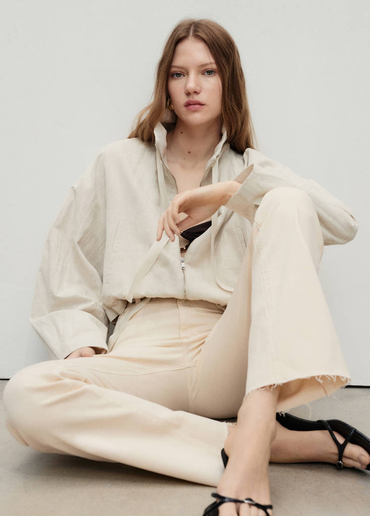 Sienna flared cropped jeans — Ecru