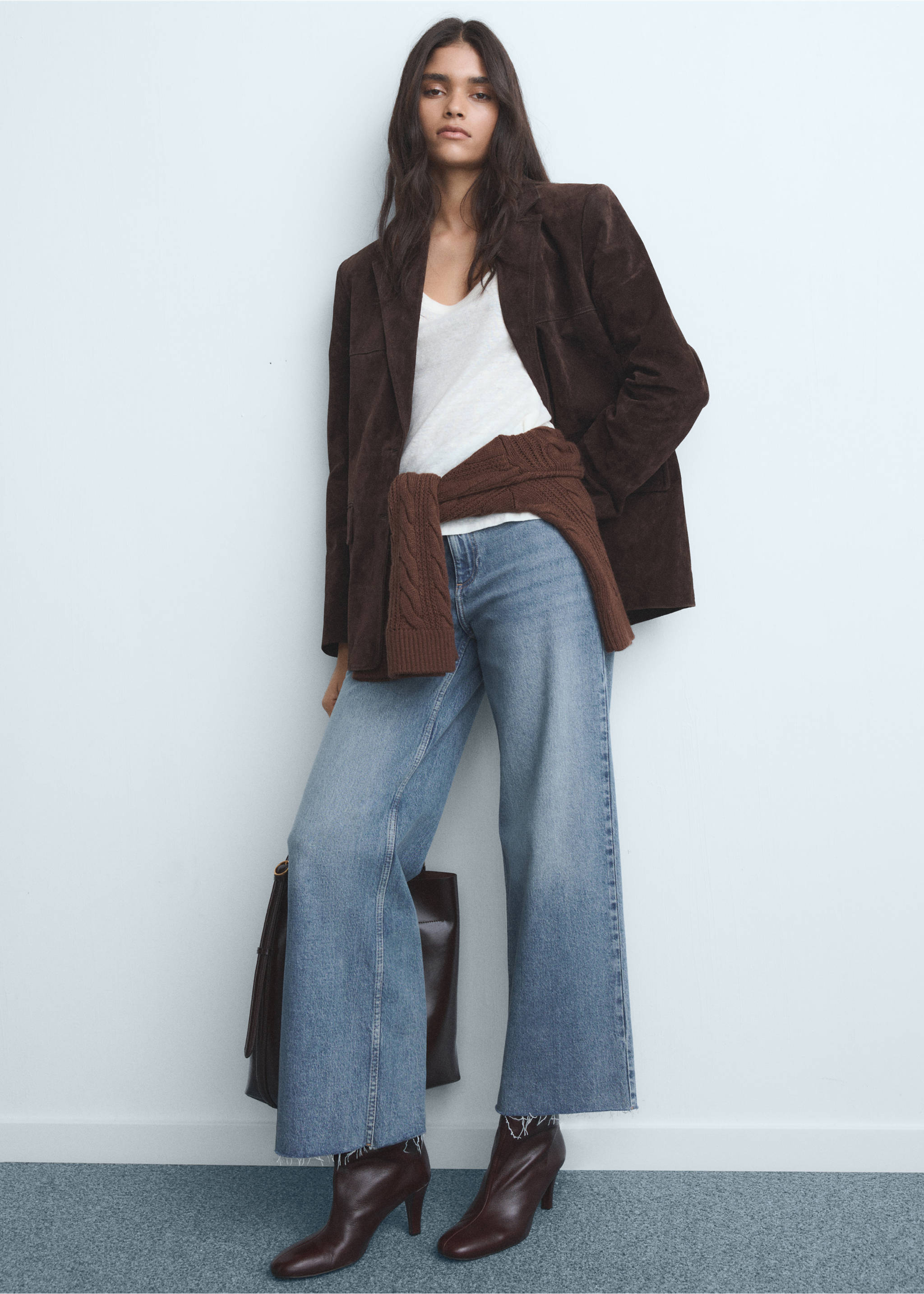 Jean style jupe-culotte Catherin taille haute - Plan général, Bleu moyen. Ref: 17001238-00.