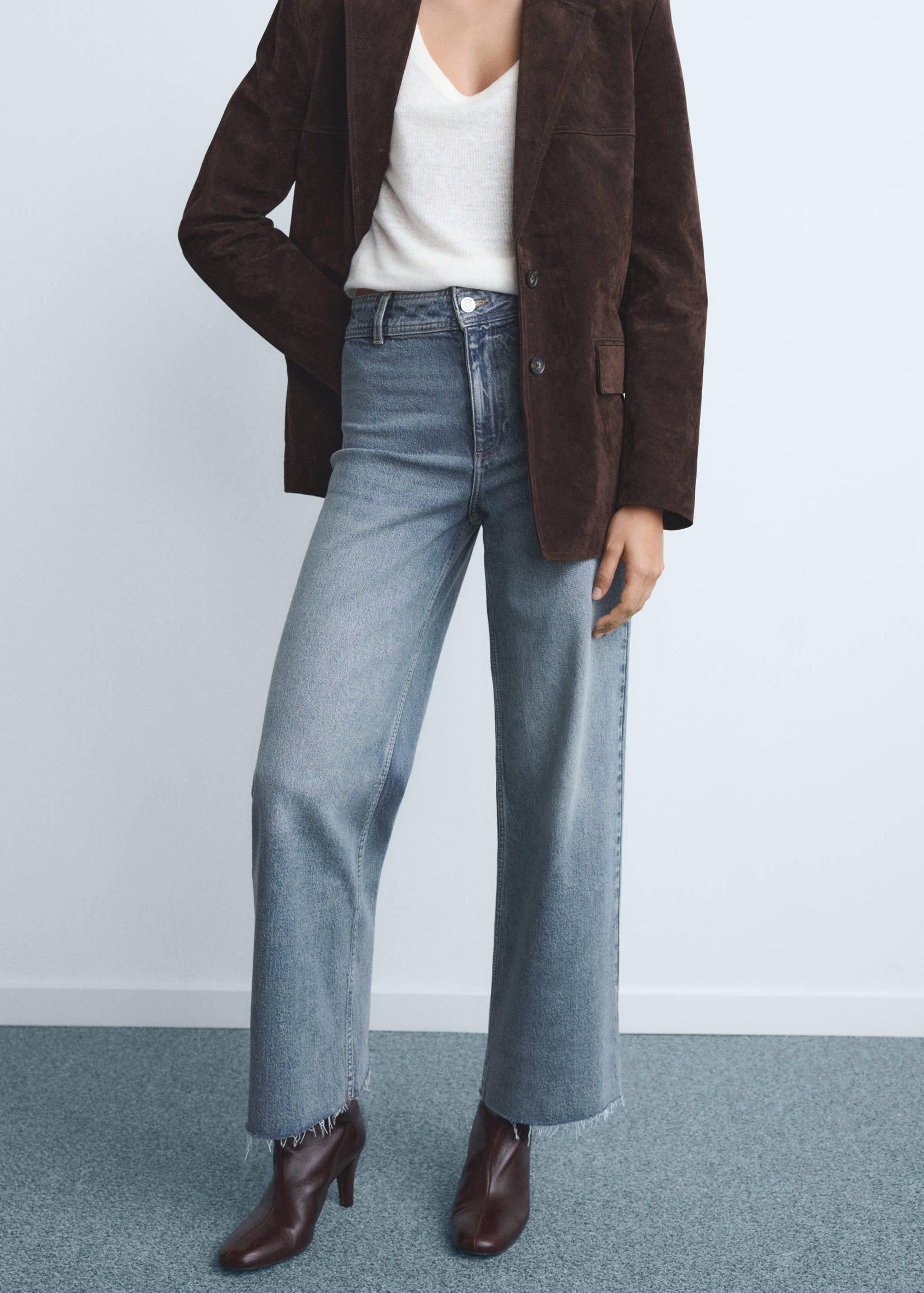 Jean style jupe-culotte Catherin taille haute - Plan moyen