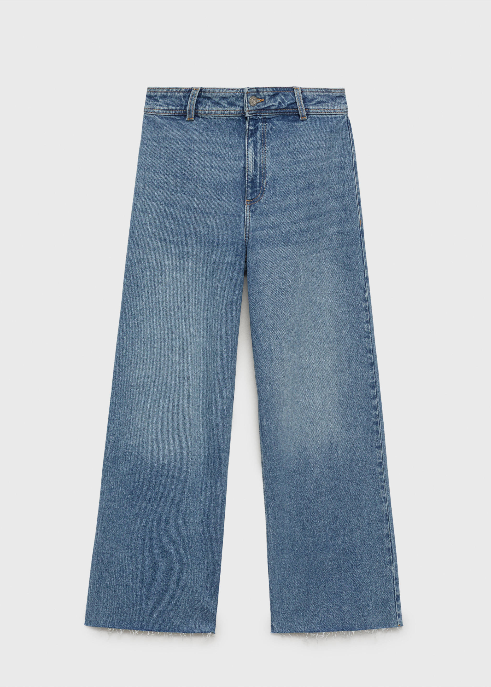 Jean style jupe-culotte Catherin taille haute - Article sans modèle, Bleu moyen. Ref: 17001238-00.