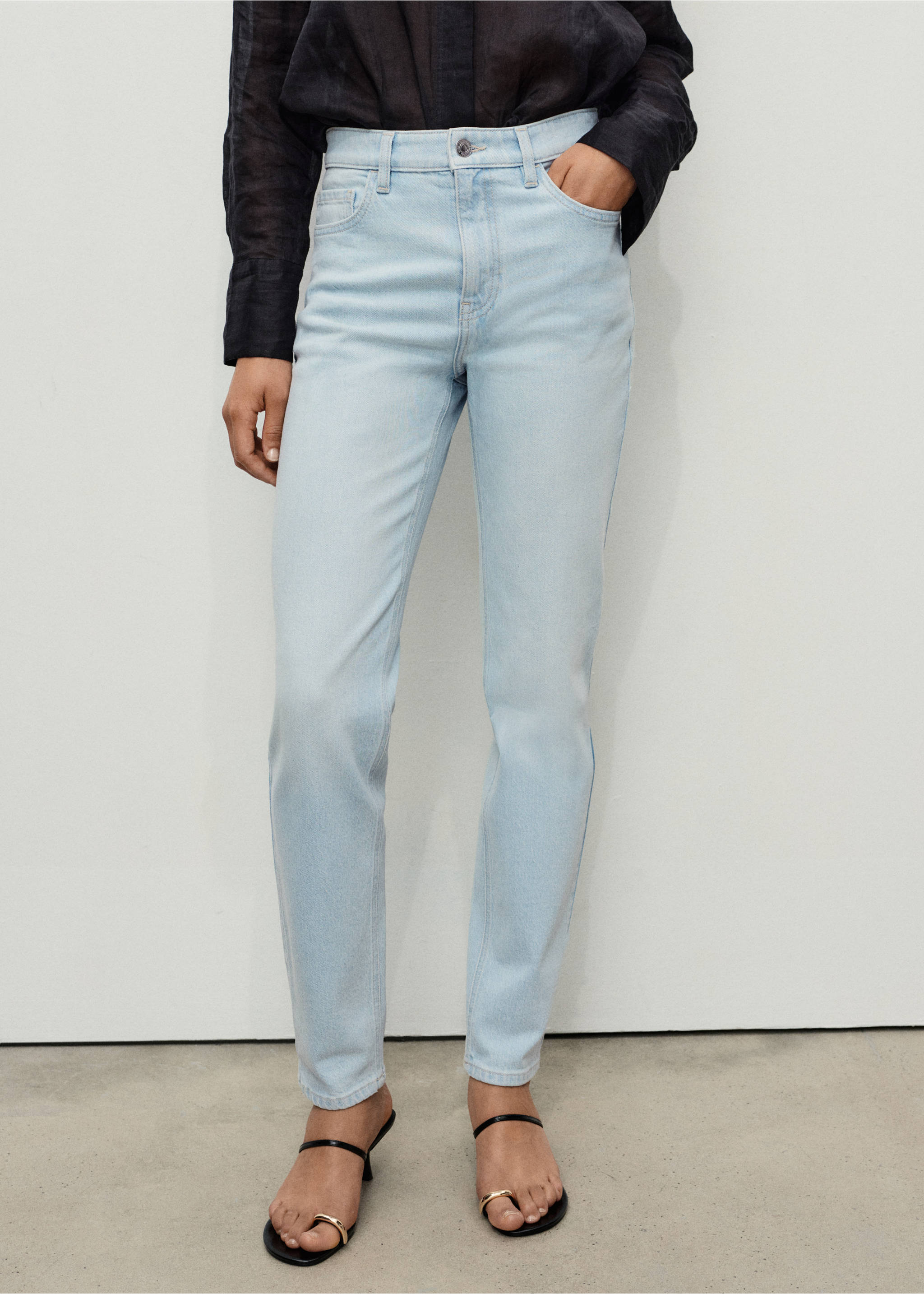 Jean Newmom confort taille haute - Plan moyen, Bleu clair. Ref: 17001239-00.