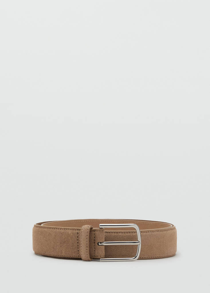 Suede leather belt — Beige