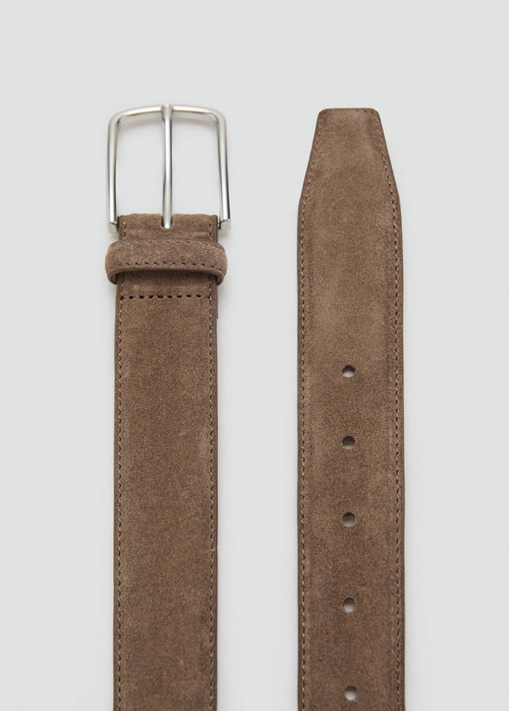 Suede leather belt — Chocolate
