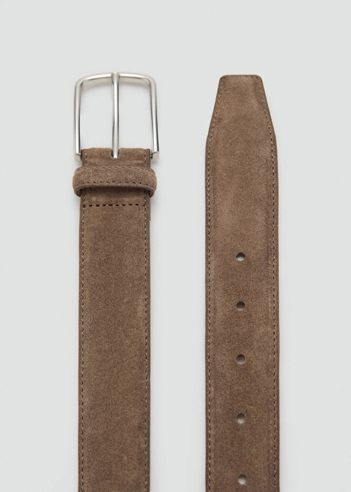 Suede leather belt — Chocolate