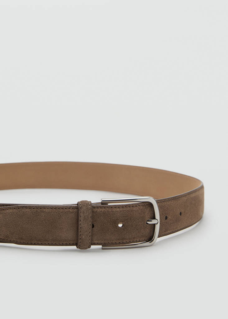 Suede leather belt — Chocolate