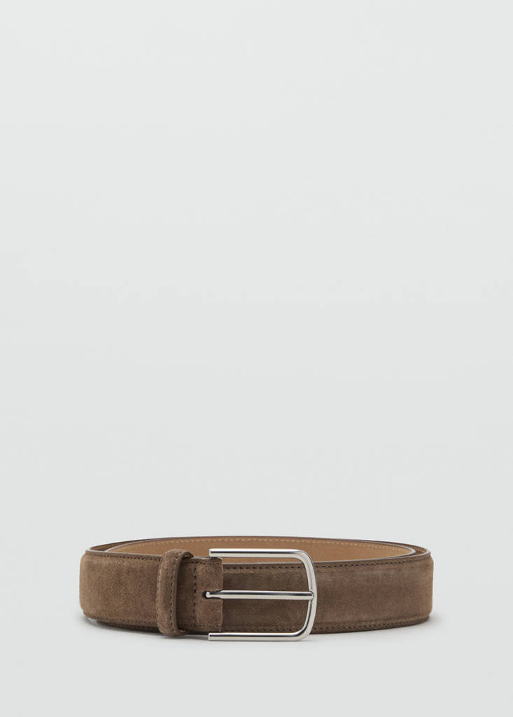 Suede leather belt — Chocolate