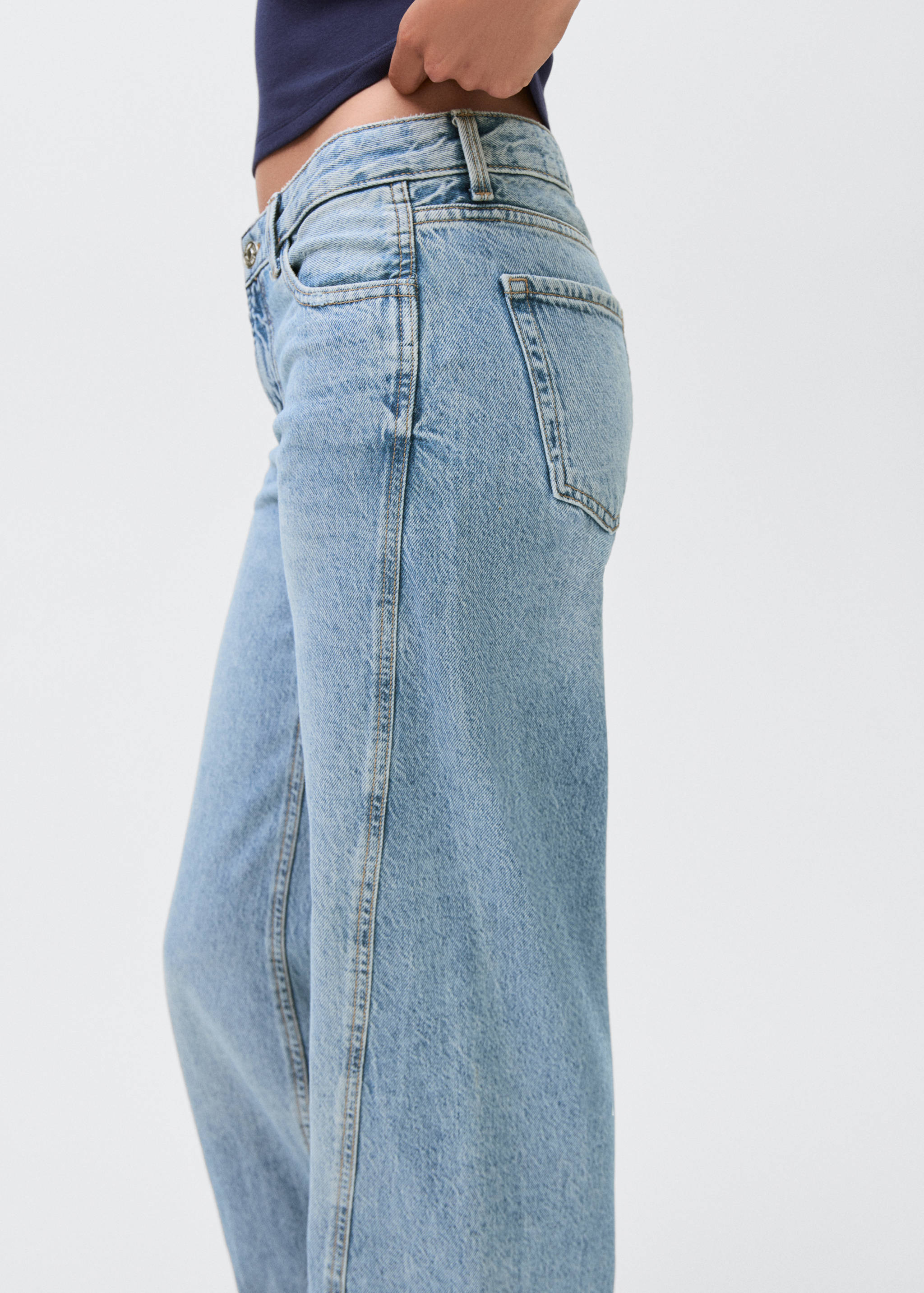 Calças de ganga de cintura baixa wideleg - Pormenor do artigo 1