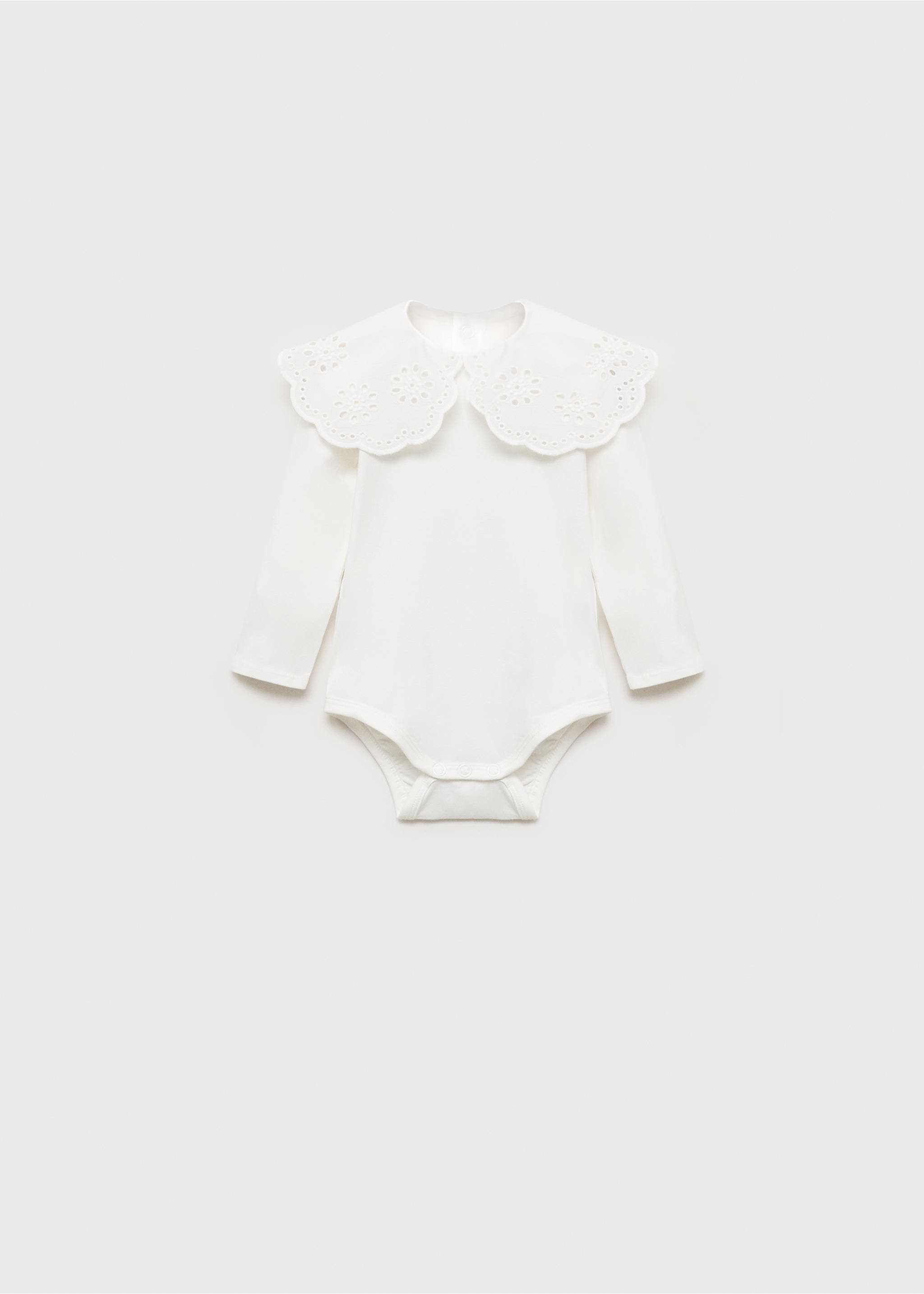 Body cuello babydoll bordado - Artículo sin modelo, Blanco roto. Ref: 17001257-00.