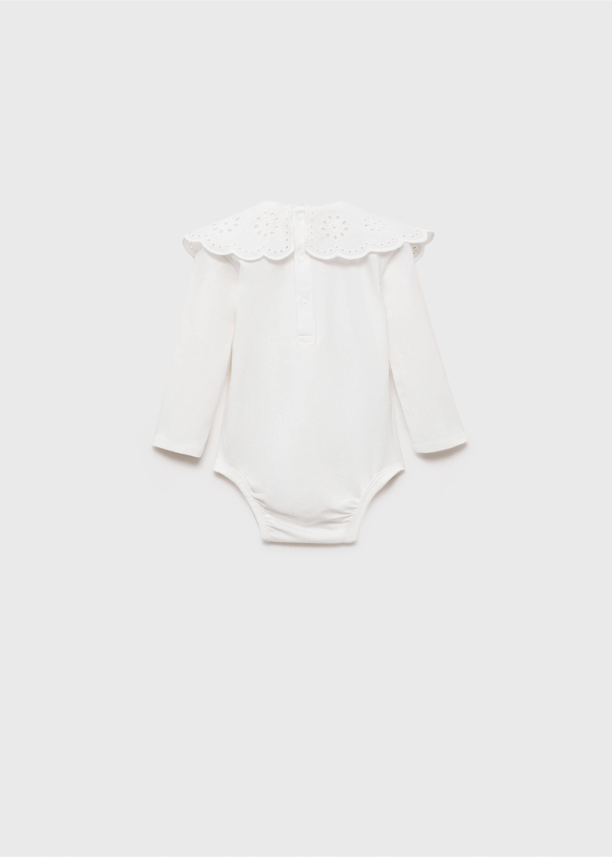 Body cuello babydoll bordado - Reverso del artículo, Blanco roto. Ref: 17001257-00.