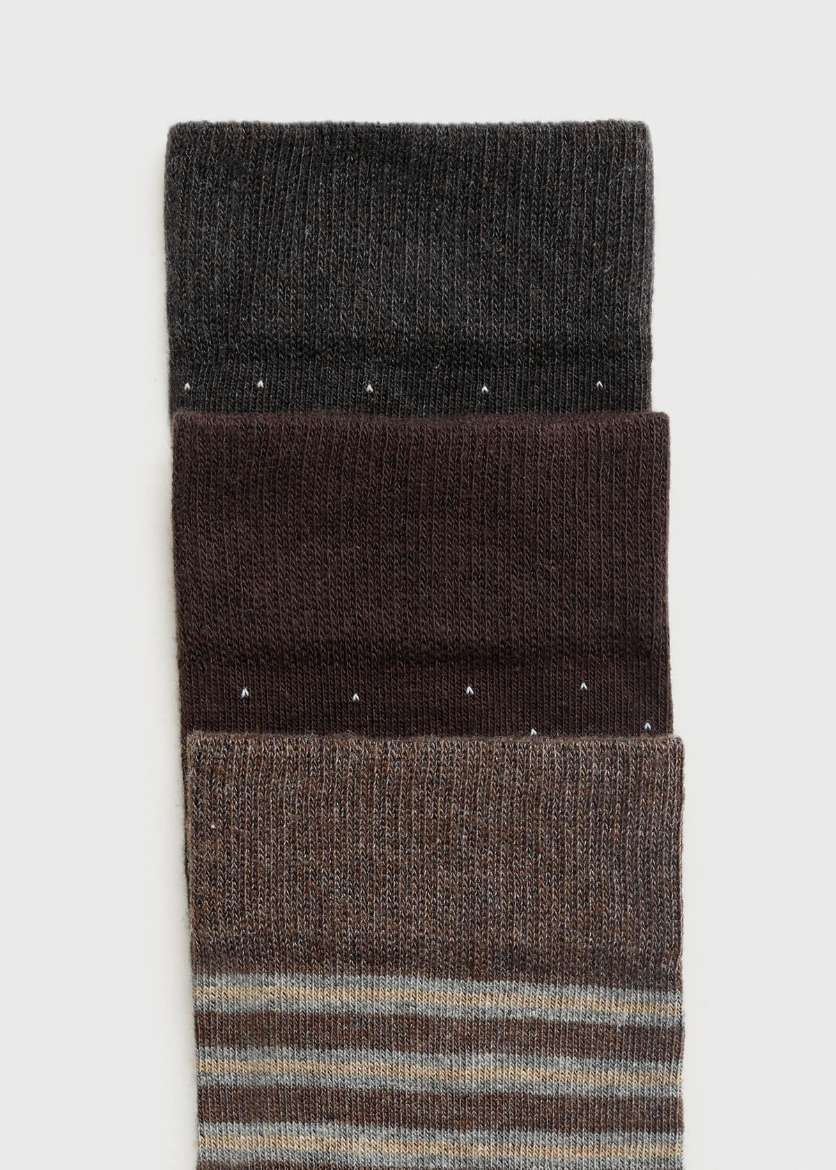 3 pack mixed socks — Brown