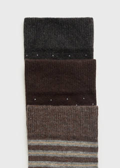 3 pack mixed socks — Brown 2