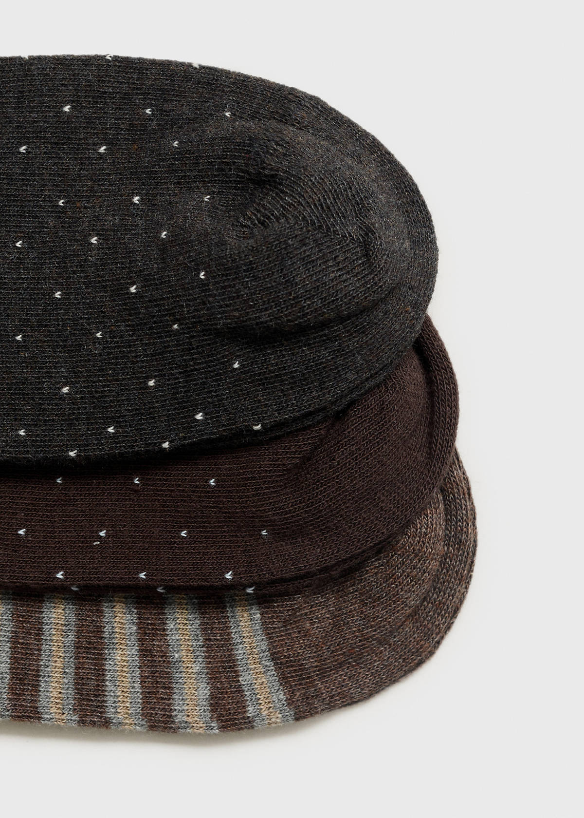 3 pack mixed socks — Brown