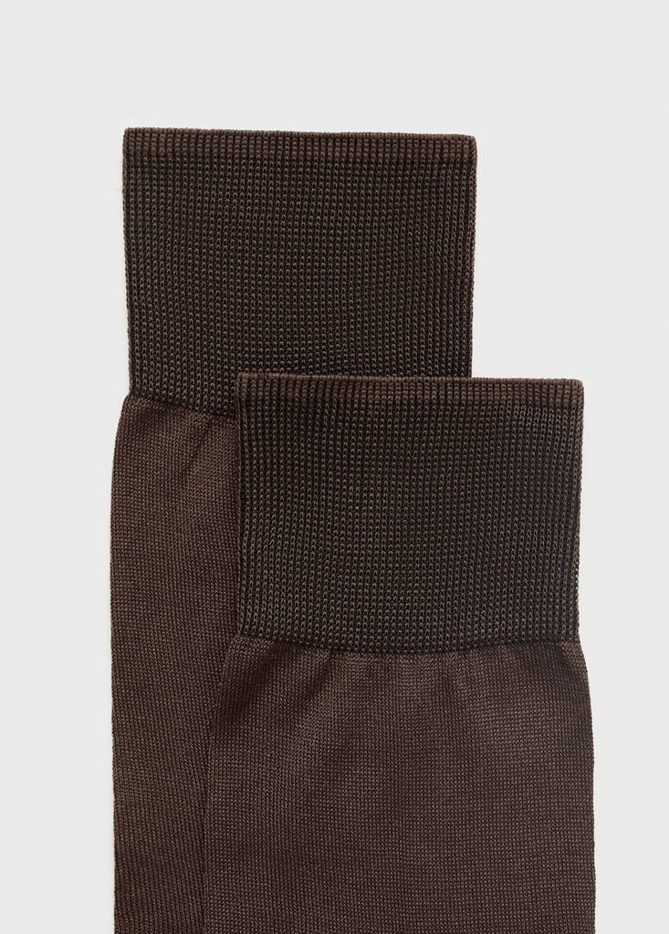 Pack of 2 long cotton socks — Brown