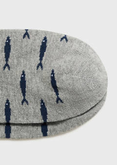 Fish-print cotton socks — Grey 2