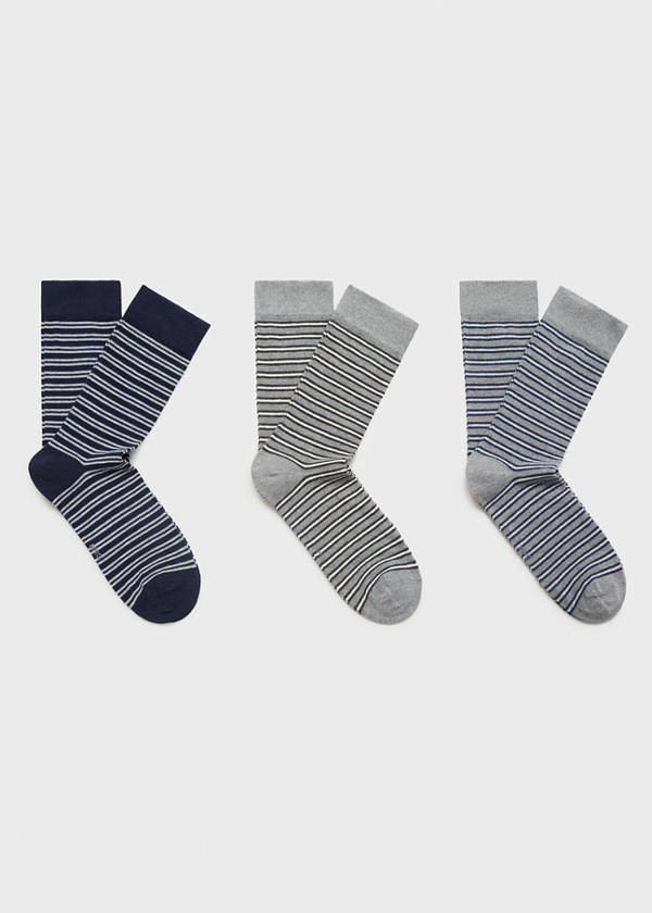 3 pack mixed socks — Navy