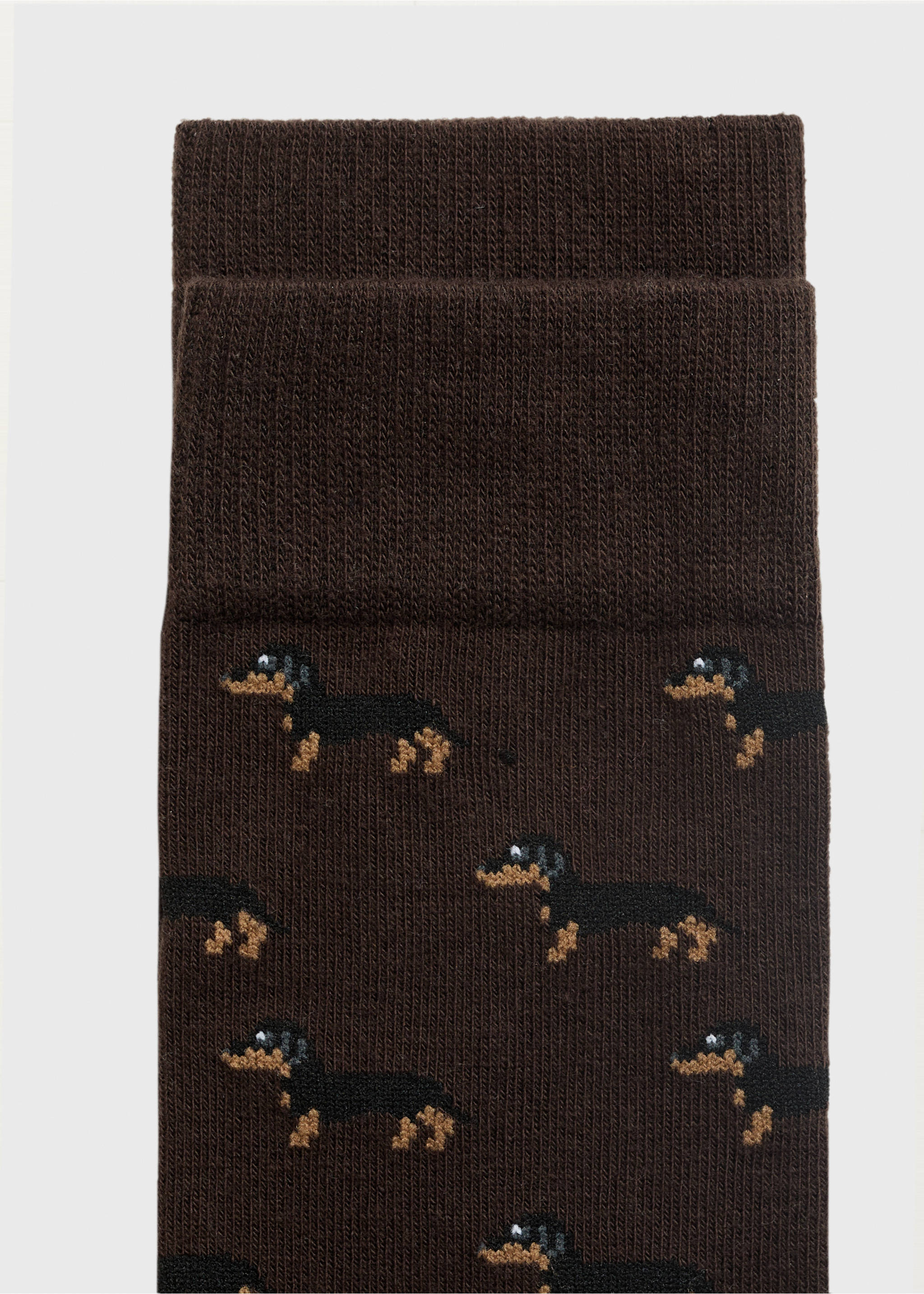 Chaussettes coton imprimé chien - Détail de l'article 8, Marron. Ref: 17001270-00.