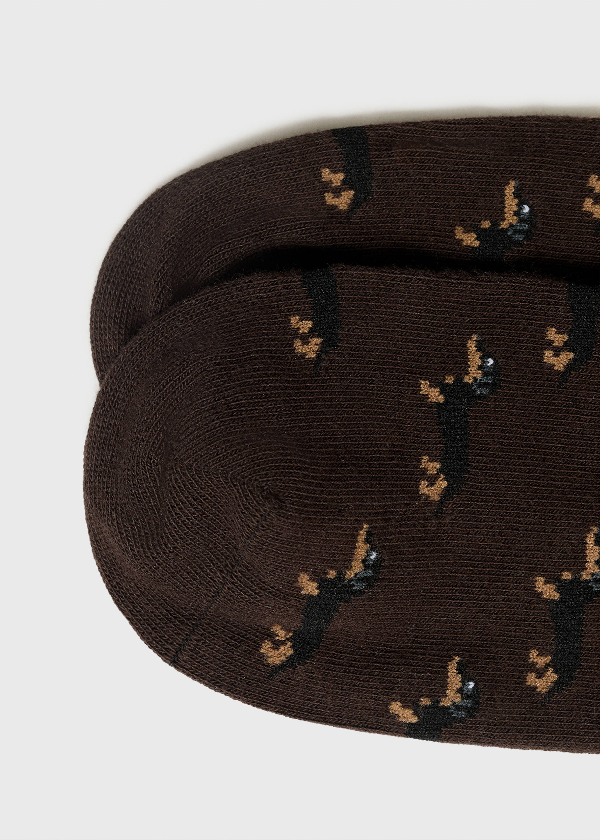 Chaussettes coton imprimé chien - Détail de l'article 0, Marron. Ref: 17001270-00.