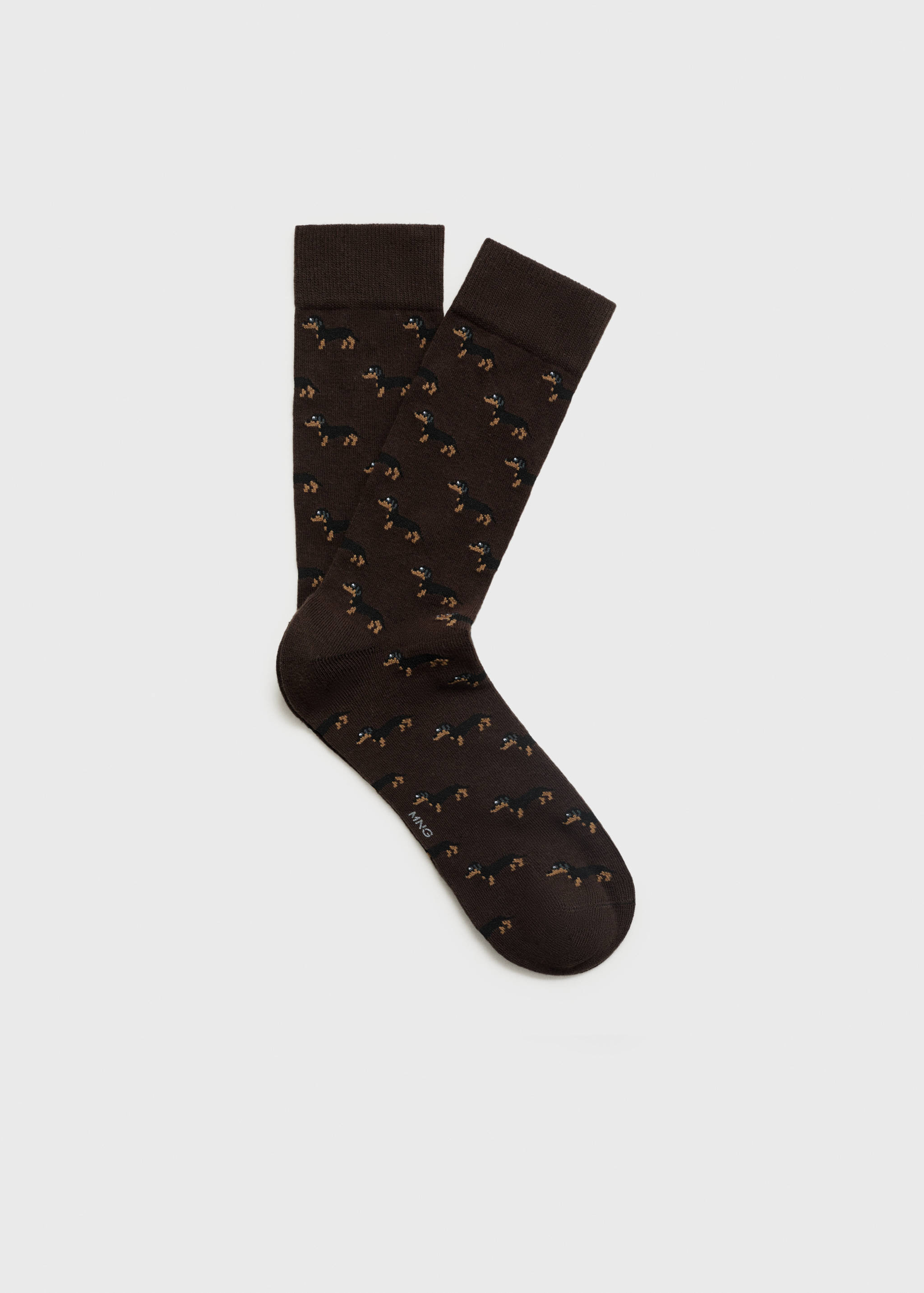 Chaussettes coton imprimé chien - Article sans modèle