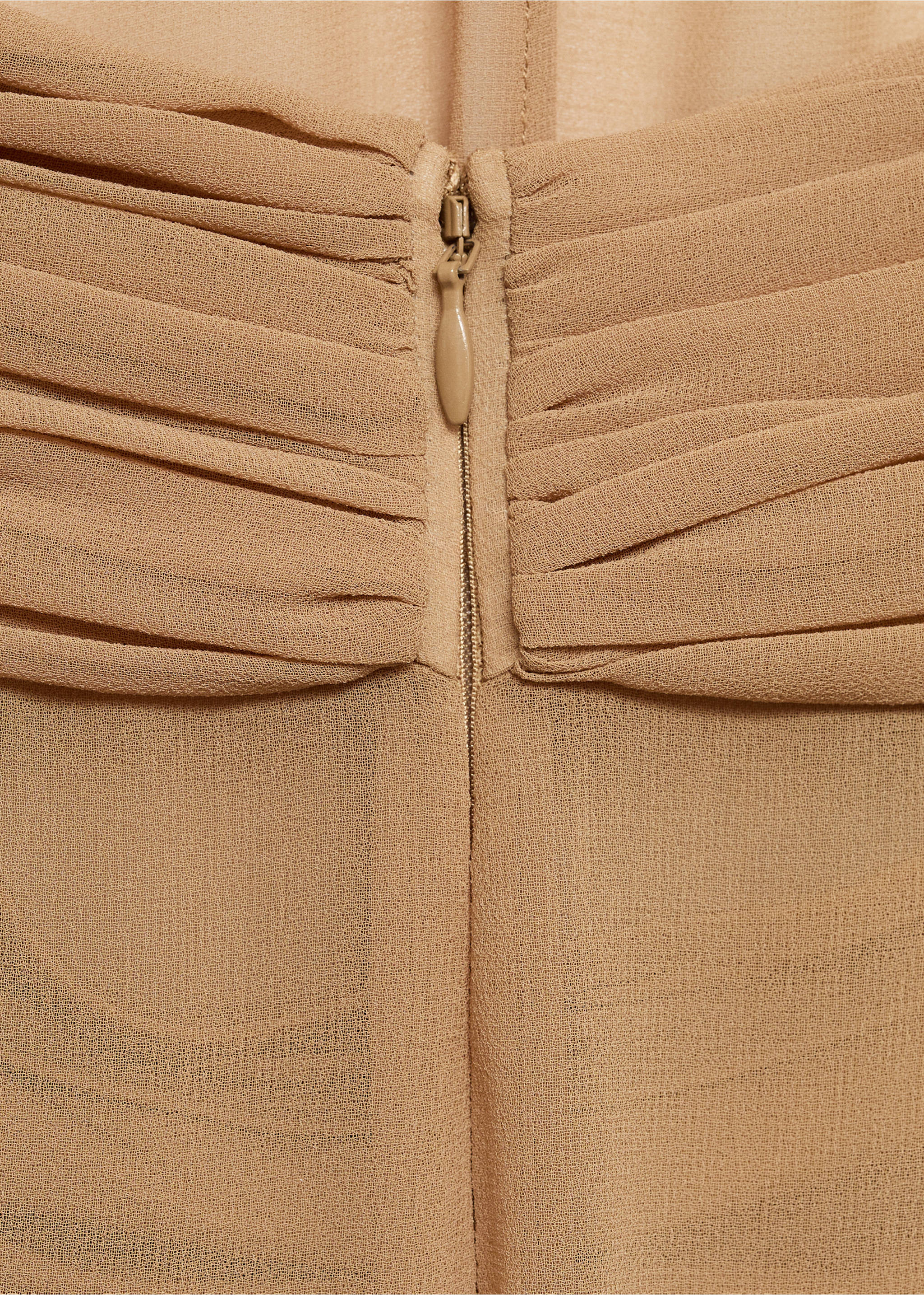 Robe longue semi-transparente col croisé - Détail de l'article 0, Nude. Ref: 17001273-00.