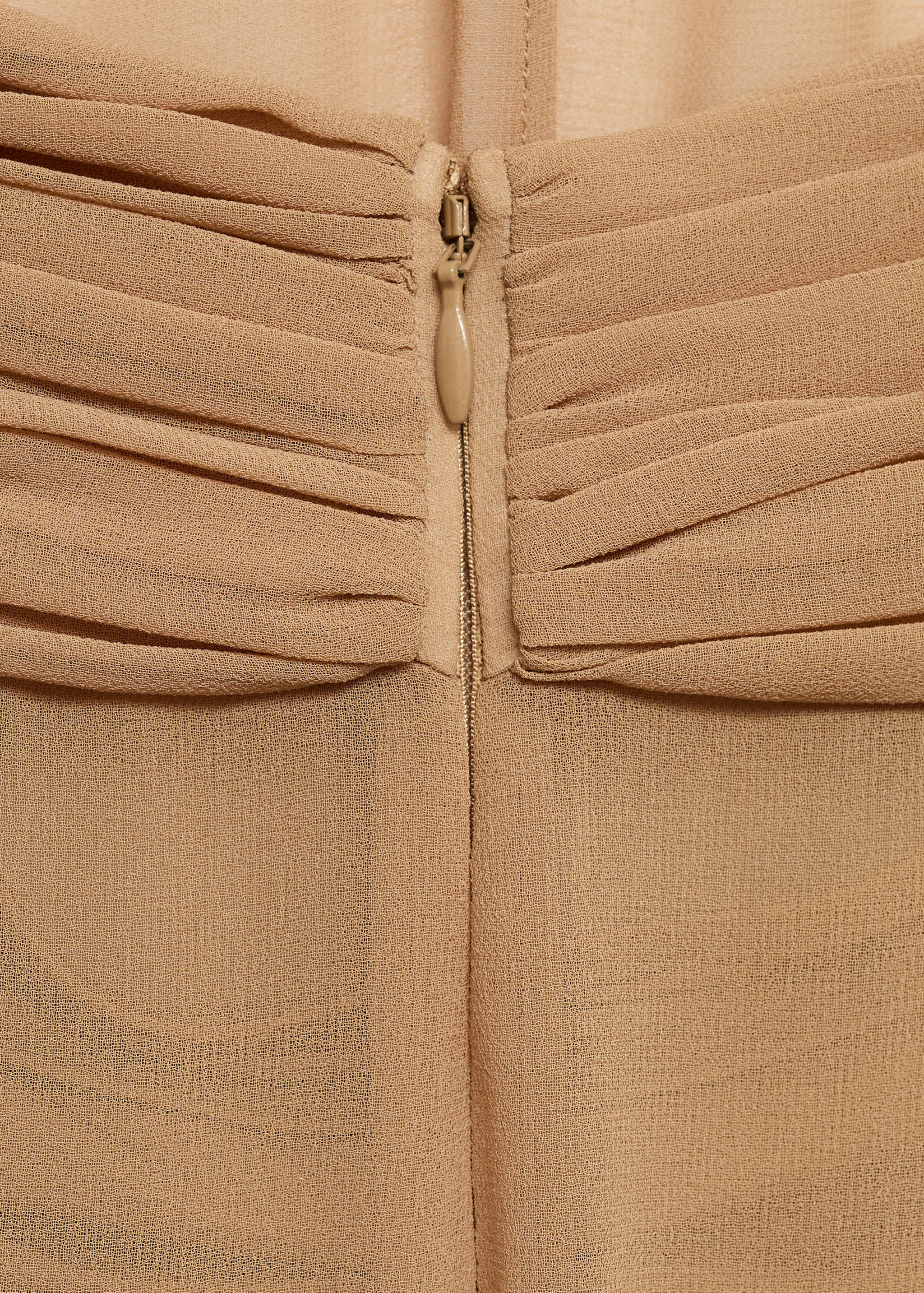 Long semi-transparent dress with crossed neckline - Details of the article 0