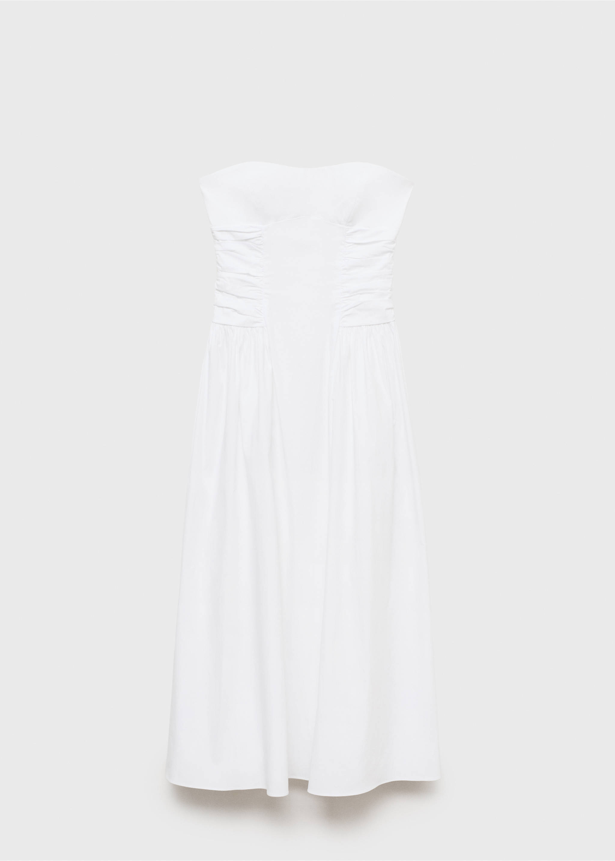 Strapless midi-dress - Article without model, White. Ref: 17001275-00.