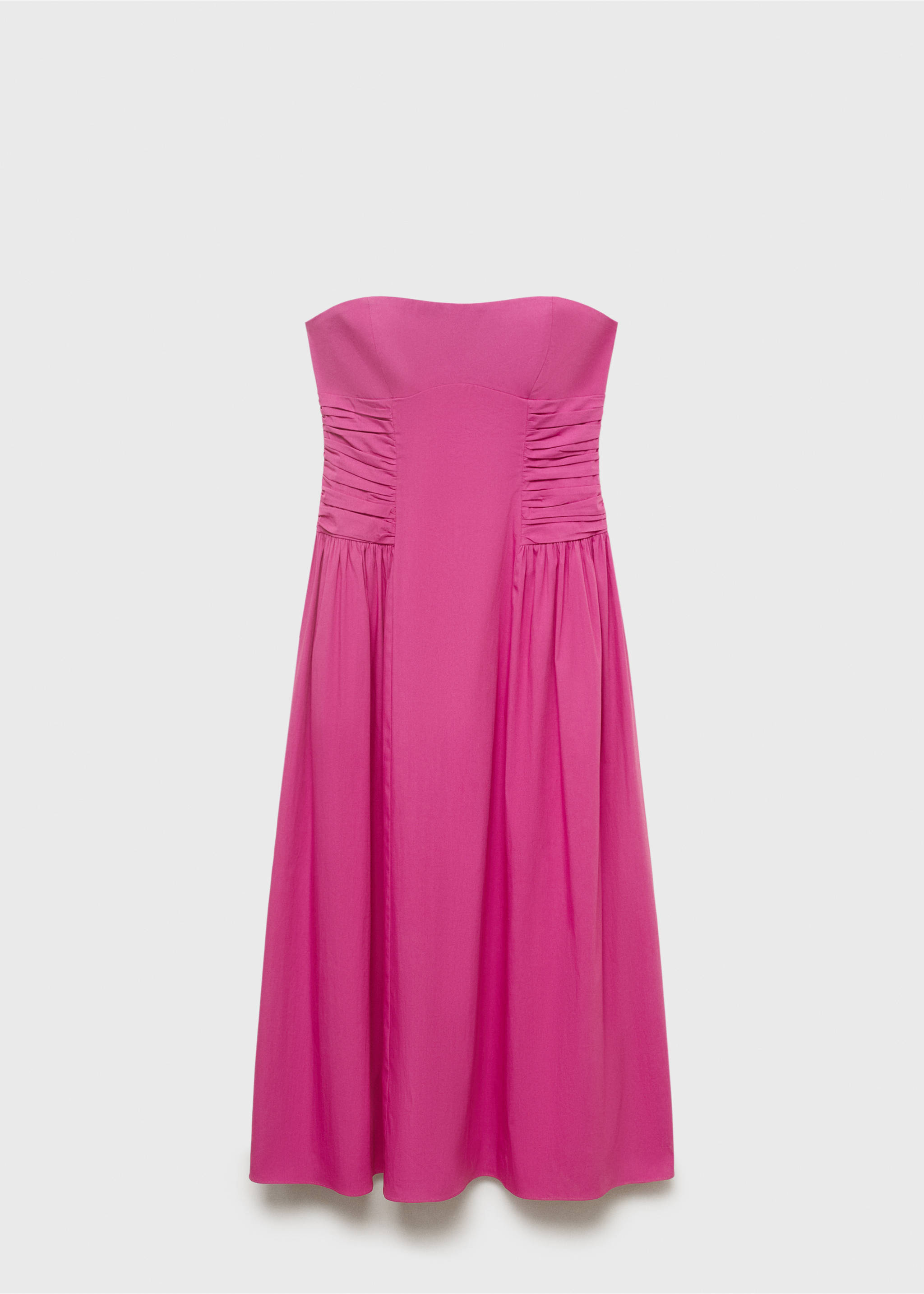 Strapless midi-dress - Article without model, Fuchsia. Ref: 17001275-00.